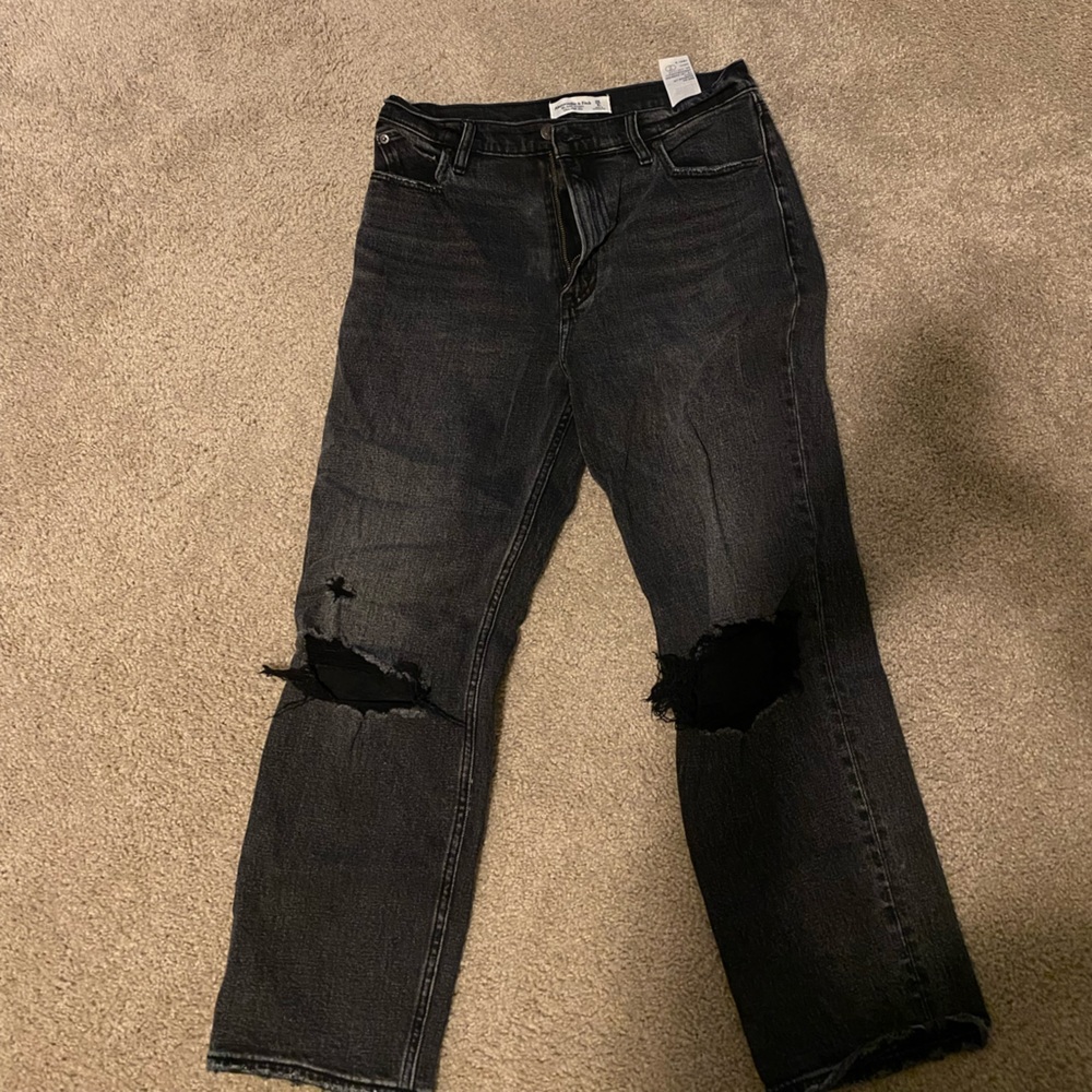 Abercrombie ankle straight Ultra high rise